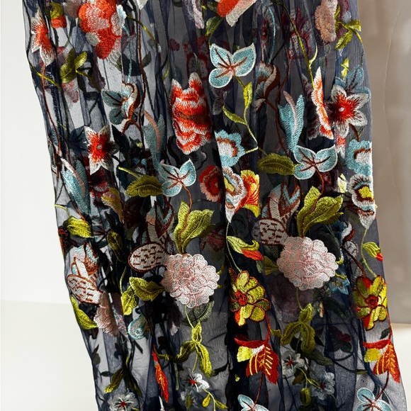 LuLaRoe Floral Embroidered Medium Navy Short Sleeve Dress M - Picture 10 of 14